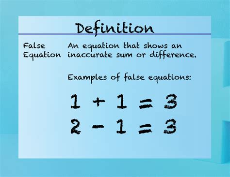 Elementary Math Definitions Addition Subtraction Concepts False