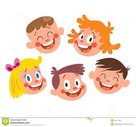 Happy Kids Faces Stock Vector Illustration Of Creative 24117762