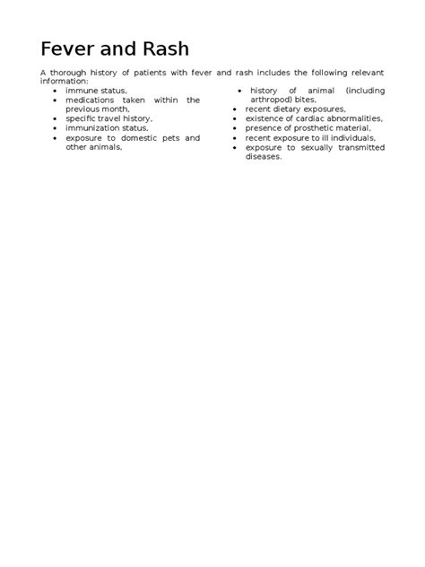 Fever And Rash Pdf Cutaneous Conditions Epidemiology