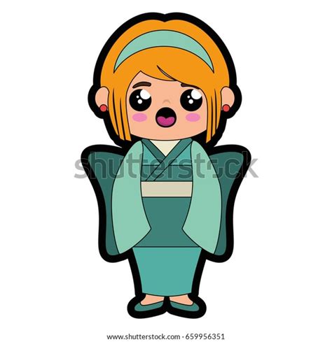 cute japanese girl cartoon stock vector royalty free 659956351 shutterstock