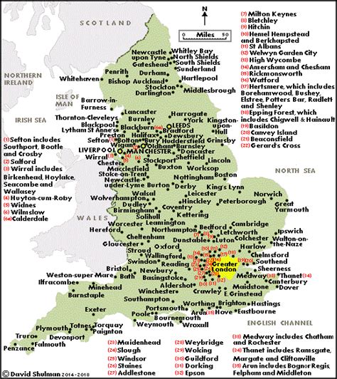 Map Of England Showing Cities And Towns
