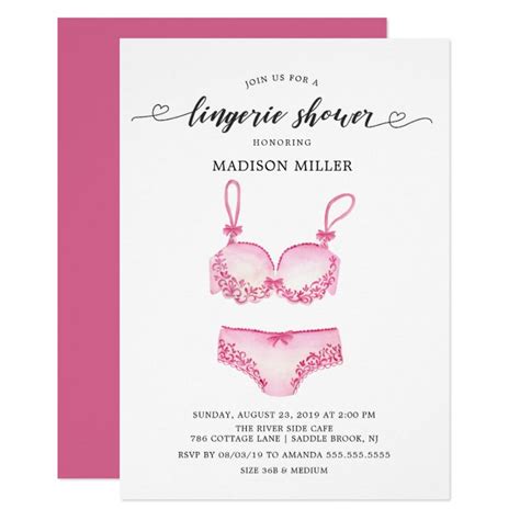 Pretty Pink Lingerie Bridal Shower Invitation