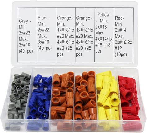 Aussel 158pcs 5 Colors Electrical Wire Connector Twist On Screw