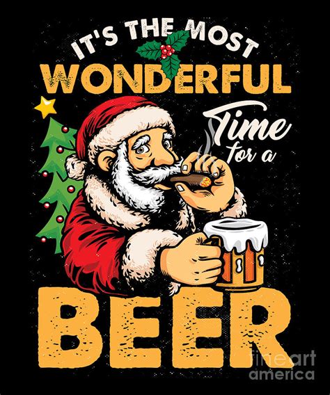 its the most wonderful time santa claus beer t digital art by thomas larch fine art america