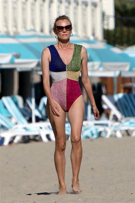 Diane Kruger In One Piece Bikini At The Beach In La 10 Gotceleb