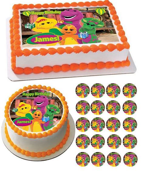 Barney And Friends Edible Birthday Cake Topper Barney Birthday Cake