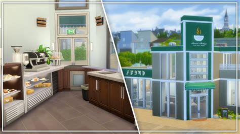 The Sims 4 Speed Build Starbucks Style Modern Cofe Nocc Youtube