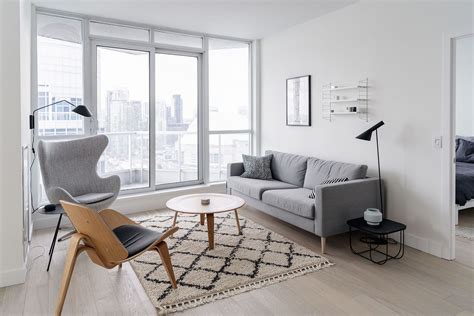 Condo Living Room Tour A Bright Minimalist Space Happy Grey Lucky In 2020 Minimalist