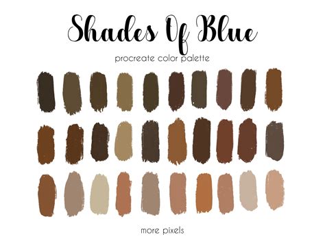 shadows of brown procreate color palette hex code ipad etsy