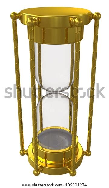 Gold Hourglass Isolated On White Background Stock Illustration
