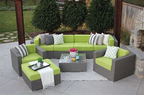 Bora is a sofa set with a tropical character. 8PC Gray Wicker Modern Rattan Patio Set Outdoor Sectional ...