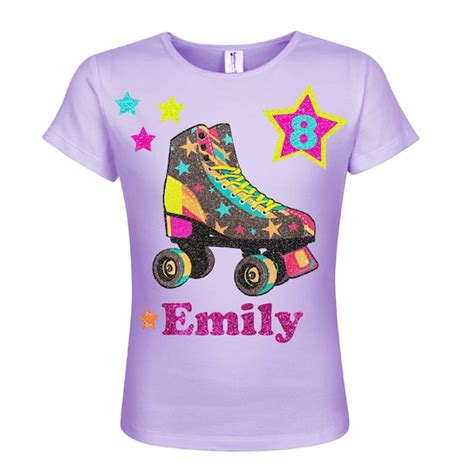 Roller Skate Party Girls 8th Birthday Shirt Kids Skating T Shirt Roller