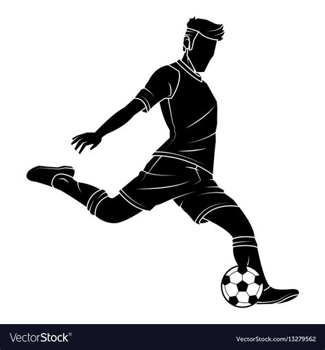Soccer Football Silhouettes Player Royalty Free Vector Image