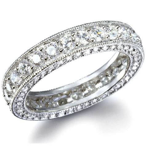 Ivana S Antique Style Round Imitation Diamond Eternity Ring 5