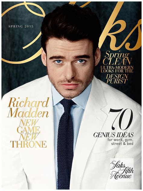 Richard Madden Wears White For Saks 2015 Photo Shoot