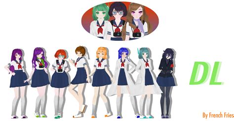 Mmd Yandere Simulator Club Members Girls Dl By Frenchfriestsun On