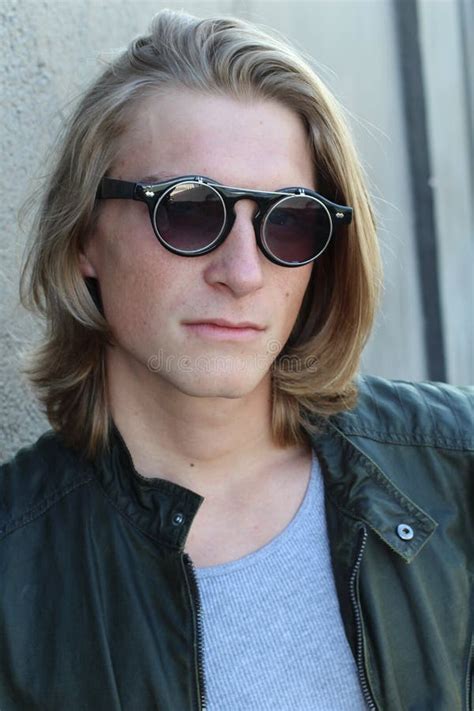 881 Handsome Young Man Long Blond Hair Standing Stock Photos Free
