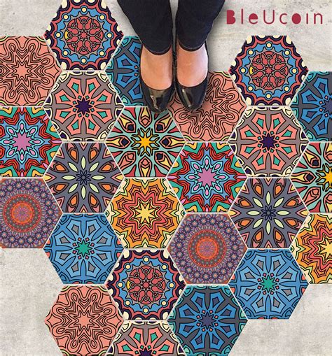 I show how easy it is to accomplish this look. Hexagon Mandala Tile Wall Stair Floor Self Adhesive Vinyl ...