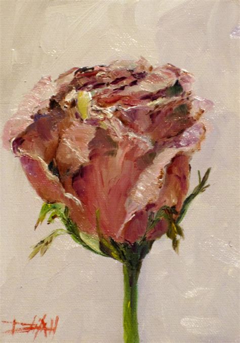 Painting Of The Day Daily Paintings By Delilah Antique Pink Rose Oil