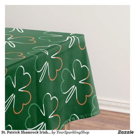 St Patrick Shamrock Irish Ireland Clovers Pattern Tablecloth Zazzle Table Cloth Shamrock