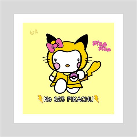 Hello Kitty Pikachu An Art Print By Alquimista Inprnt