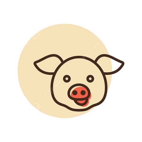 Pig Vector Icon Animal Head Vector Pork Bacon Livestock Vector Pork
