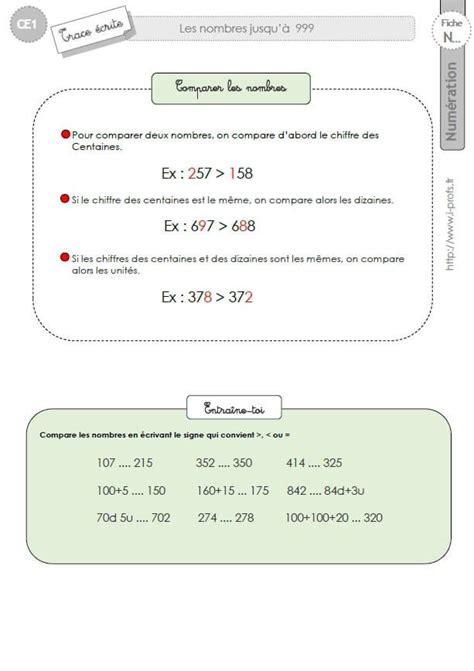 Ce Cycle Trace Ecrite Comparer Et Ranger Les Nombres Jusqu Hot Hot