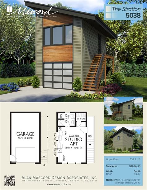 A New Contemporary Garage Plan With Studio Apartment Above The Perfect Complimentary Structur