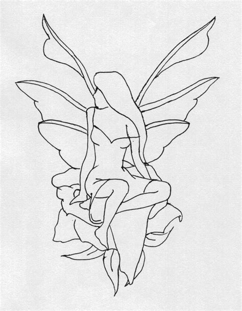 Fairy Sitting In Rose Outline By Jezebel Jez On Deviantart