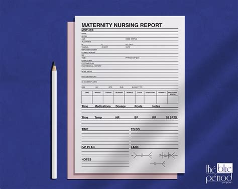 Mother Baby Rn Report Sheet Template Maternity Template Etsy