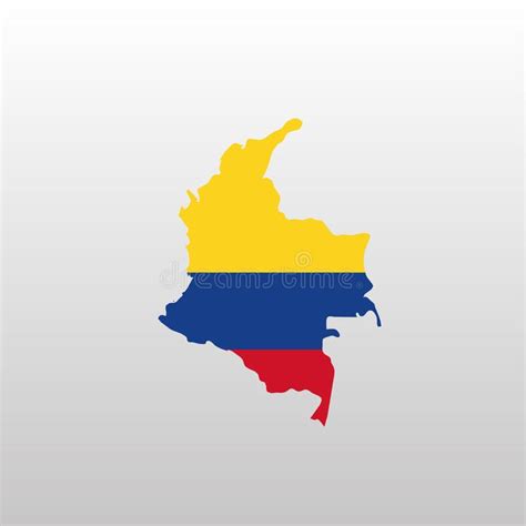 Colombia National Flag In Country Map Silhouette Stock Vector