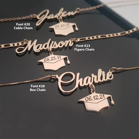 Graduation Necklace Gift Name Necklace For Graduation Etsy
