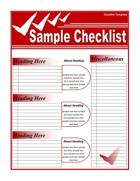 New Printable Checklist Template Checklist Template List Template Vrogue