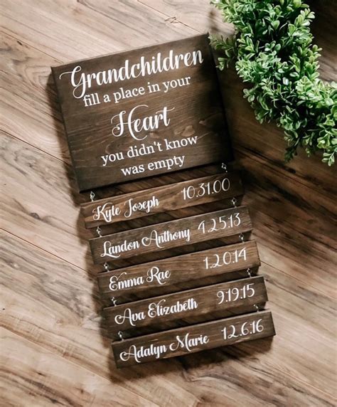 Grandchildren Name Slat Sign Etsy