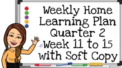Weekly Home Learning Plan Whlp Quarter 2 Week 11 To 15