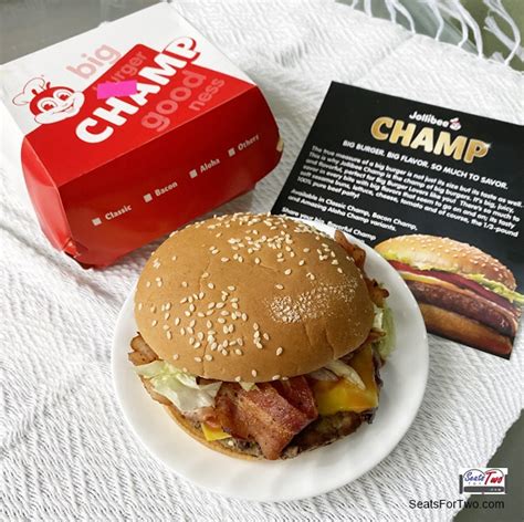 Jollibee Champ Big Burgers For Big Appetite Seats For Two