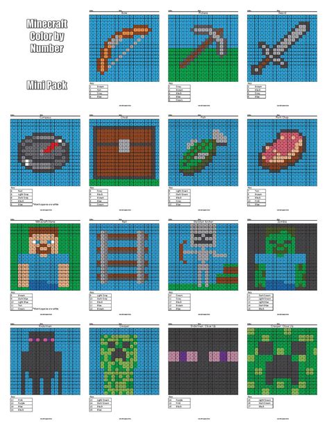 Color By Number Free Printables Minecraft Printable Templates