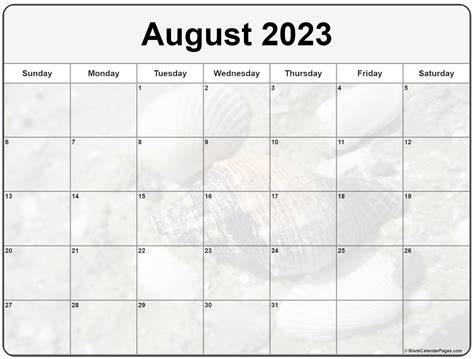 Collection Of August 2023 Photo Calendars With Image Filters