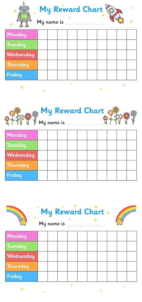Printable Reward Chart For Teachers Multiple Preschool Reward Chart