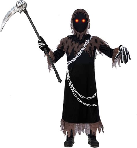 Buy Yoleshy Kids Reaper Costume Grim Reaper Costume With Glowing Up