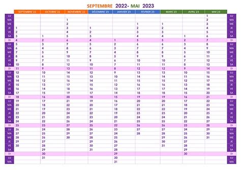 Calendrier 2022 Et 2023 Excel Zohal