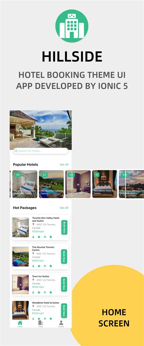 Enjoy full kitchens, laundry, pools, yards and more. Hillside - A Hotel Booking Theme UI App By Ionic 5 Angular ...