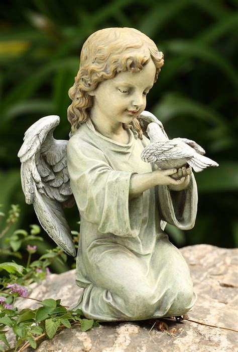 Napco Kneeling Angel With Dove Garden Statue 12 Inch Tall 99278185694