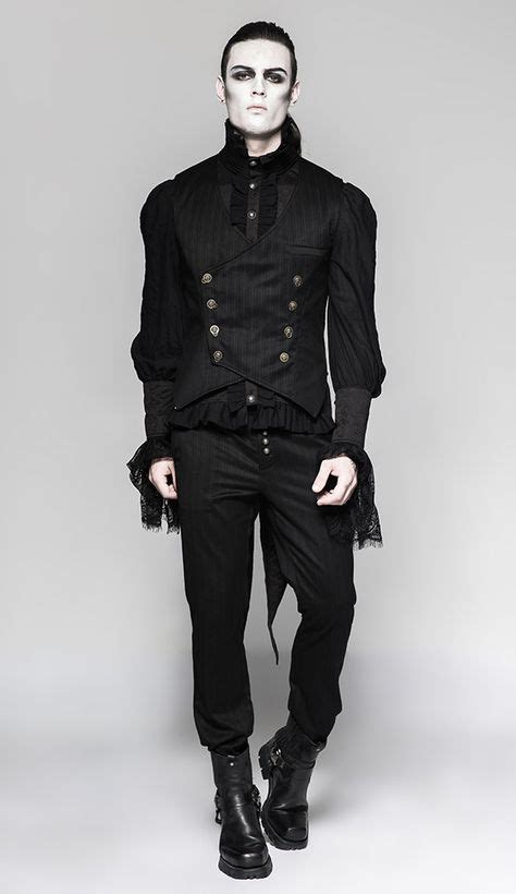 Gothic Victorian Clothing For Men Mens Black Stripe Retro Victorian