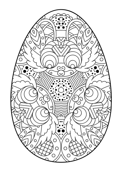Some young children may find these pages to be overwhelming. Easter egg with an intricate pattern - Coloring pages for you