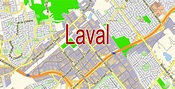 Laval Quebec Canada PDF Map Vector Exact City Plan low detailed Street ...