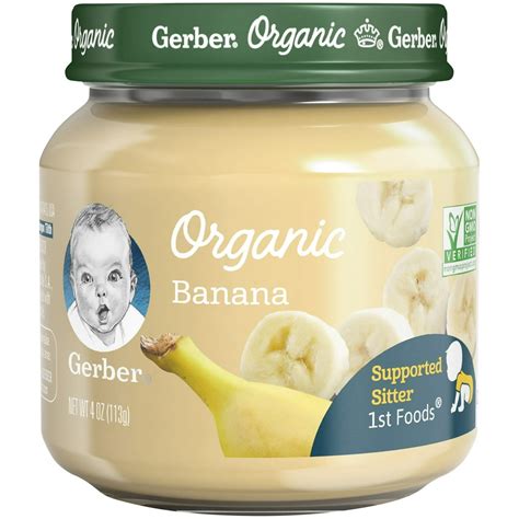 Gerber 1st Foods Banana Organic Baby Food Puree 4 Oz Jar