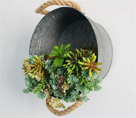 Galvanized Bucket Hanging Succulent Planter Our Crafty Mom
