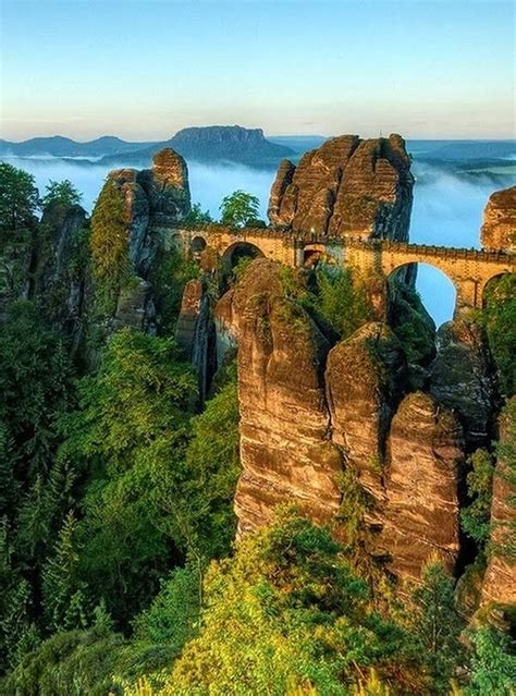 Bastei Bridge Saxon Switzerland Saxony Germany Places To Travel