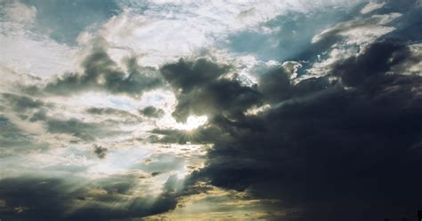 Cloudiness Dark Clouds Cloudscape Sunbeam Heaven Sunrise Bright